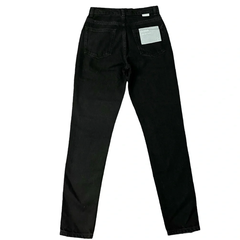Free People Boyish Billy Jeans La Strada 24 Rigid High Rise Skinny Black NEW